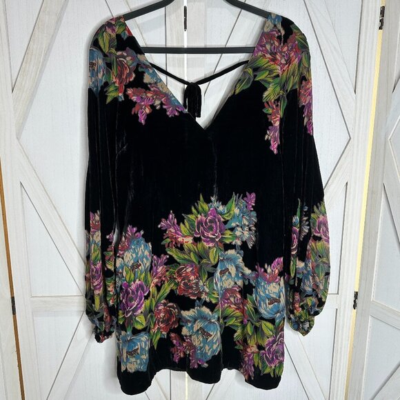 Free People Misha Burnout Velvet Mini Dress - Picture 2 of 7